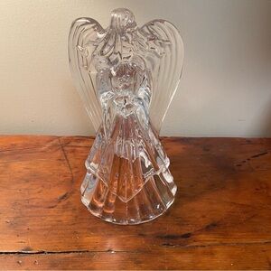 St. George Lead Crystal Angel Candleholder Christmas Collectible